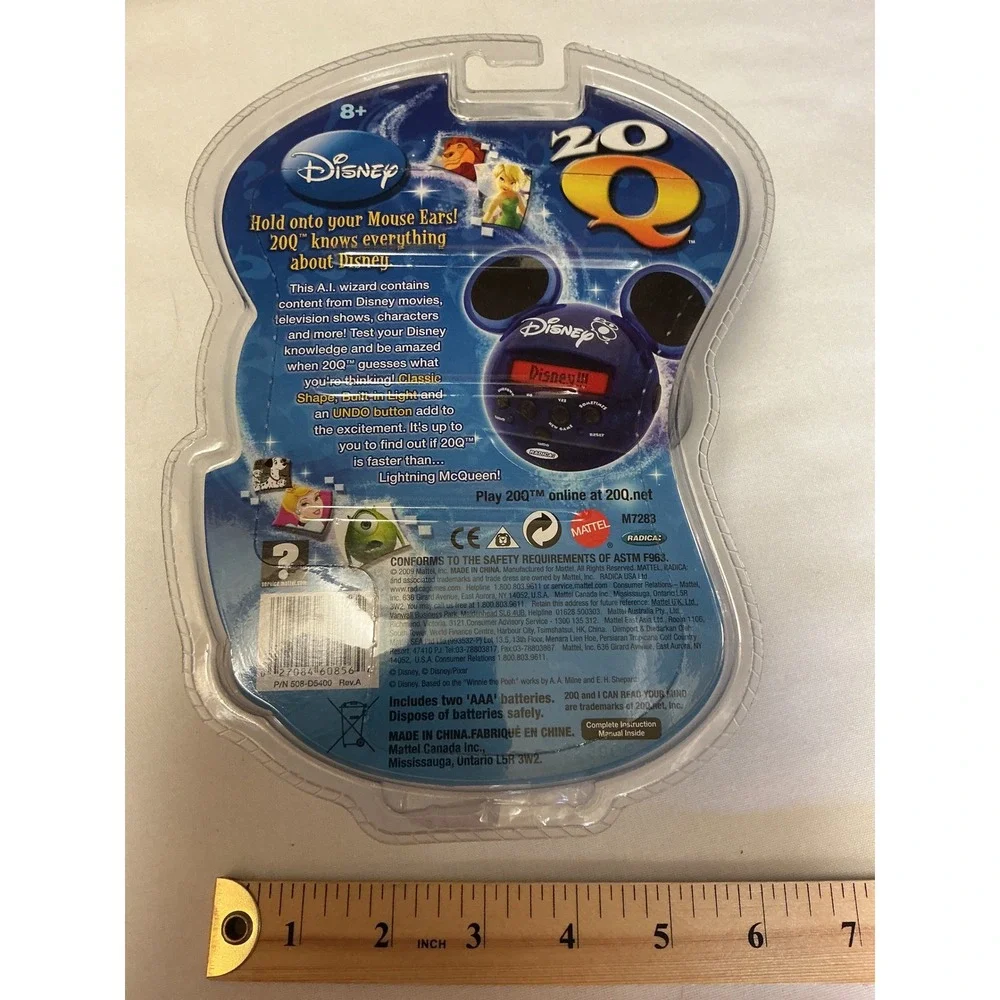 Disney 20Q Handheld Electronic Game Radica Mattel Mickey Mouse Ears Blue M7283